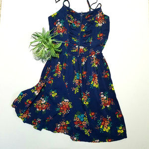 Xhilaration blue floral sun dress with pockets